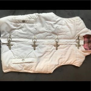 White semi puff vest